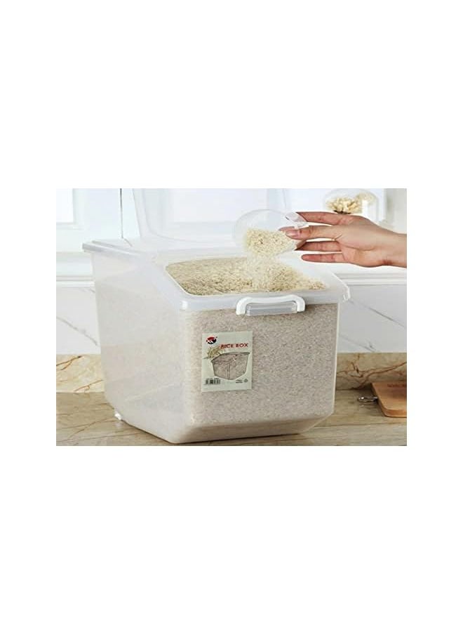 Rice Storage Container 5kg (11 lbs) - Food Storage Container with Lid, BPA Free Plastic Large Cereal Storage Box, Multifunctional Containers for Kitchen Food with Measuring Cup