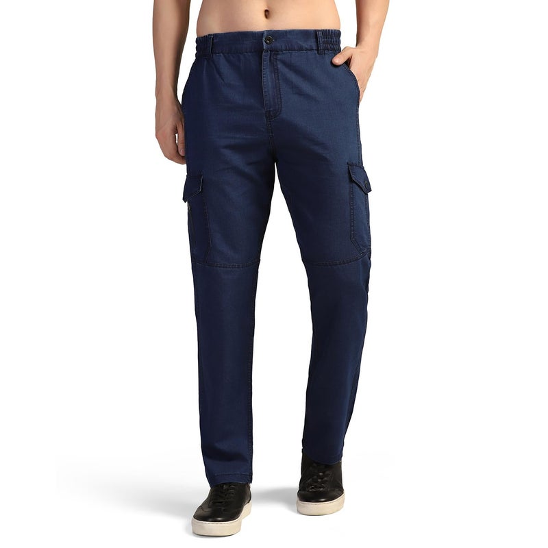 TOPLOT Men's Regular Fit Causal Trouser || Pant for Man || Jeans for Man (Cargo-Jeans-5259-Drak Blue-30) - Image 5