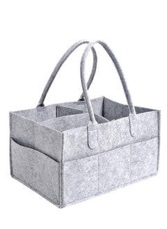 Y&D Baby Diaper Caddy, Portable Changing Table Organiser Nursery Storage Bin Basket with Changeable Compartments, Wipes Bag, Grey Nappy Caddy Organise  - Image 1