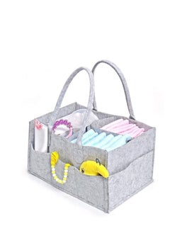 Y&D Baby Diaper Caddy, Portable Changing Table Organiser Nursery Storage Bin Basket with Changeable Compartments, Wipes Bag, Grey Nappy Caddy Organise  - Image 2