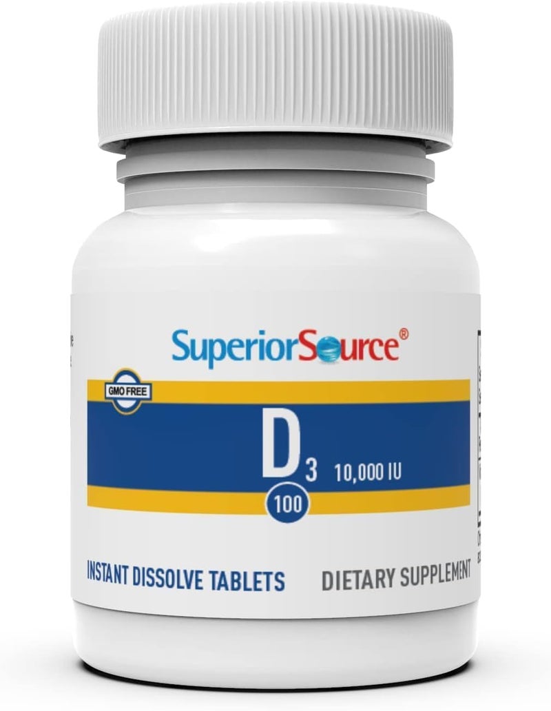 Superior Source Extra Strength D3 250 mcg 10,000 IU - (100) MicroLingual Instant Dissolve Tablets - Dietary Supplement - Image 3