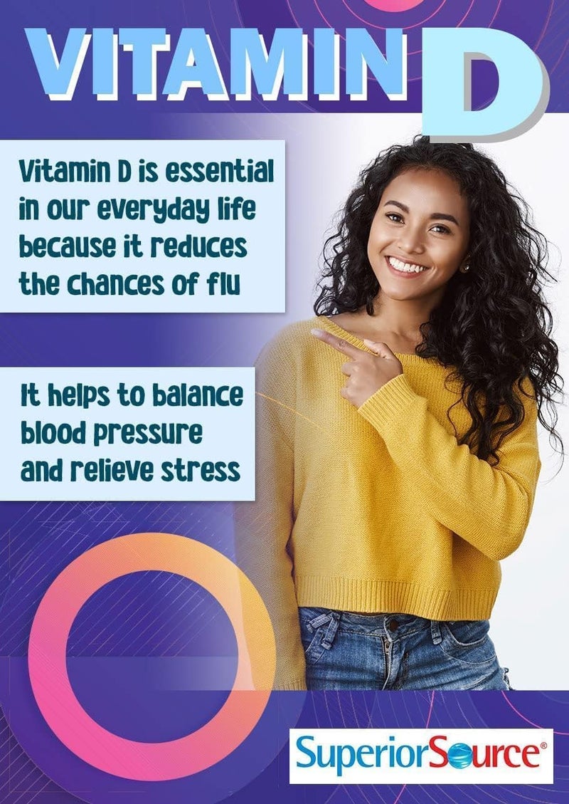 Superior Source Extra Strength D3 250 mcg 10,000 IU - (100) MicroLingual Instant Dissolve Tablets - Dietary Supplement - Image 5