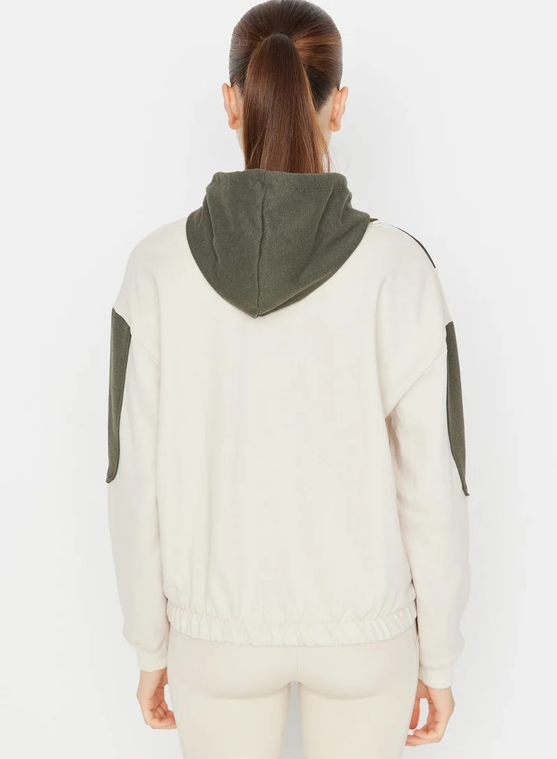 trendyol Color Block Knitted Hoodie