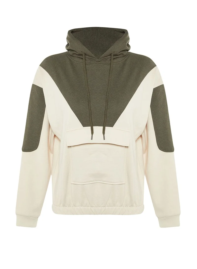 trendyol Color Block Knitted Hoodie