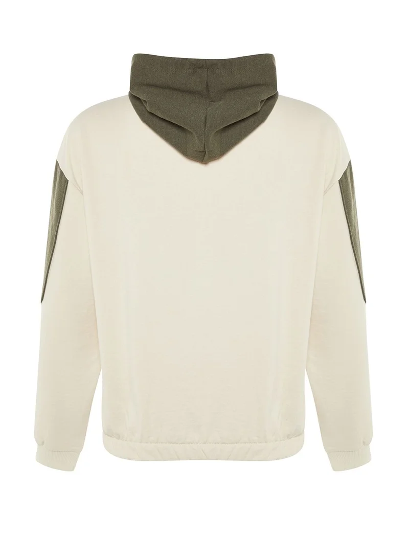 trendyol Color Block Knitted Hoodie