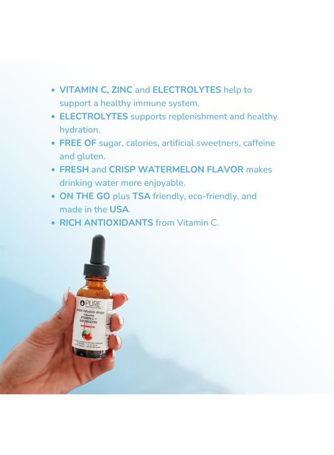 Pure Inventions Water Infusion Drops - Antioxidant Vitamin C + Electrolytes - No Sugar, Calories, or Artificial Sweeteners - Watermelon, 30 servings - Image 3