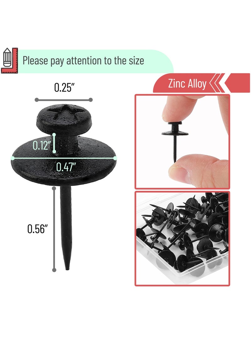 50 Pack Double-Headed Black Picture Hanging Nails, Perfect for Easy Wall Art Display and Home Decor - Image 5