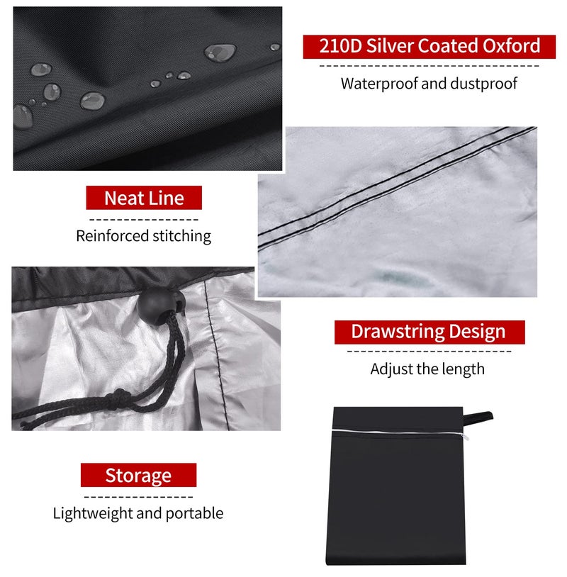 Ruby Q 7 Foot Billiard Pool Table Cover, Waterproof&Tearproof Cover for Pool Table with Storage Bag, Indoor Outdoor All Season Sun Rain Snow Dust Protection Snooker Table Covers - Image 3