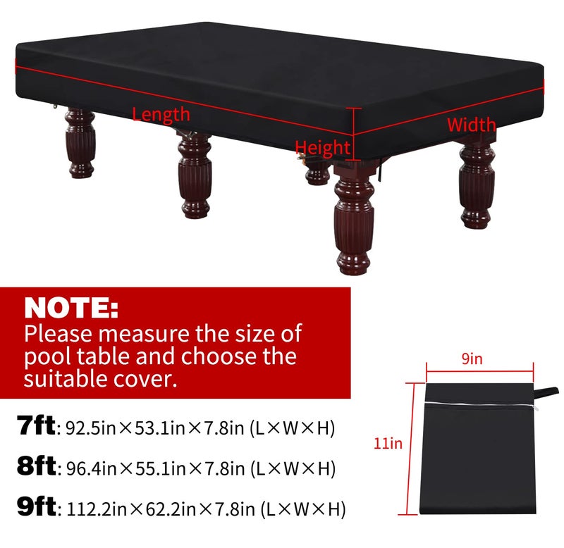 Ruby Q 7 Foot Billiard Pool Table Cover, Waterproof&Tearproof Cover for Pool Table with Storage Bag, Indoor Outdoor All Season Sun Rain Snow Dust Protection Snooker Table Covers - Image 2