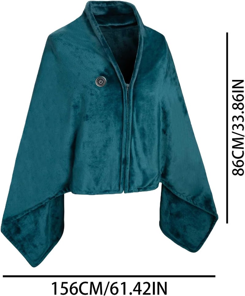 Portable Heated Shawl | Wearable Electric USB Rechargeable Warmer - Rechargeable Heated Blanket | for Room Offices School Travel Camp Picnic Outdoors Park Stadium Riding Cycling Cold Winter Fall - Image 3