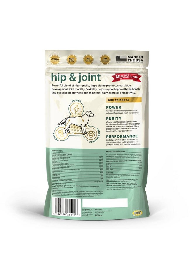 The Missing Link - Hip & Joint Probiotics Superfood Supplement Powder For Dogs  Omegas 3&6, Fiber, Glucosamine, Chondroitin, Msm, Ha  Cartilage & Bone Health, Joint Mobility & Flexibility  1Lb - Image 1