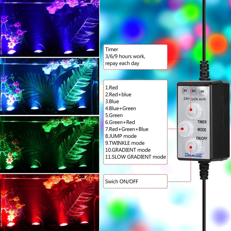 Image Pond Lights Remote Control Submersible LED Lights [Set of 4] IP68 Underwater Lights Aquarium Spotlight 48LED with Timer Landscape Lamp for Swimming Pool Fish Tank Fountain Pond Decoration - Image 3