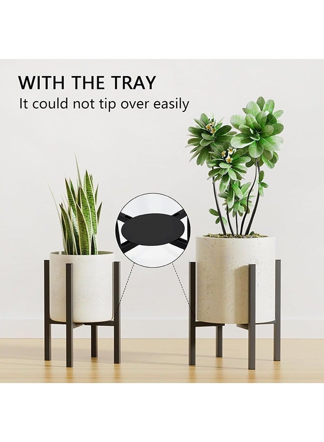 YelaJoy Adjustable Metal Plant Stand Indoor Outdoor - Fits 8 to 12 Inches Pots - Mid Century Modern Planter Stand Single Floor Flower Pot Holder Home Decor for Gardening Gifts - Image 2