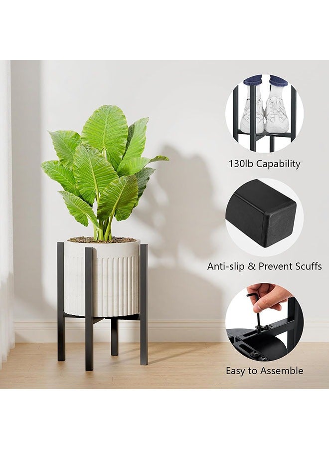 YelaJoy Adjustable Metal Plant Stand Indoor Outdoor - Fits 8 to 12 Inches Pots - Mid Century Modern Planter Stand Single Floor Flower Pot Holder Home Decor for Gardening Gifts - Image 3