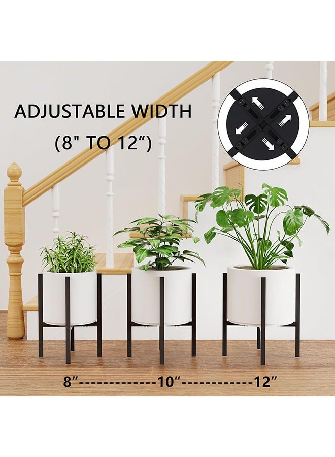 YelaJoy Adjustable Metal Plant Stand Indoor Outdoor - Fits 8 to 12 Inches Pots - Mid Century Modern Planter Stand Single Floor Flower Pot Holder Home Decor for Gardening Gifts - Image 4