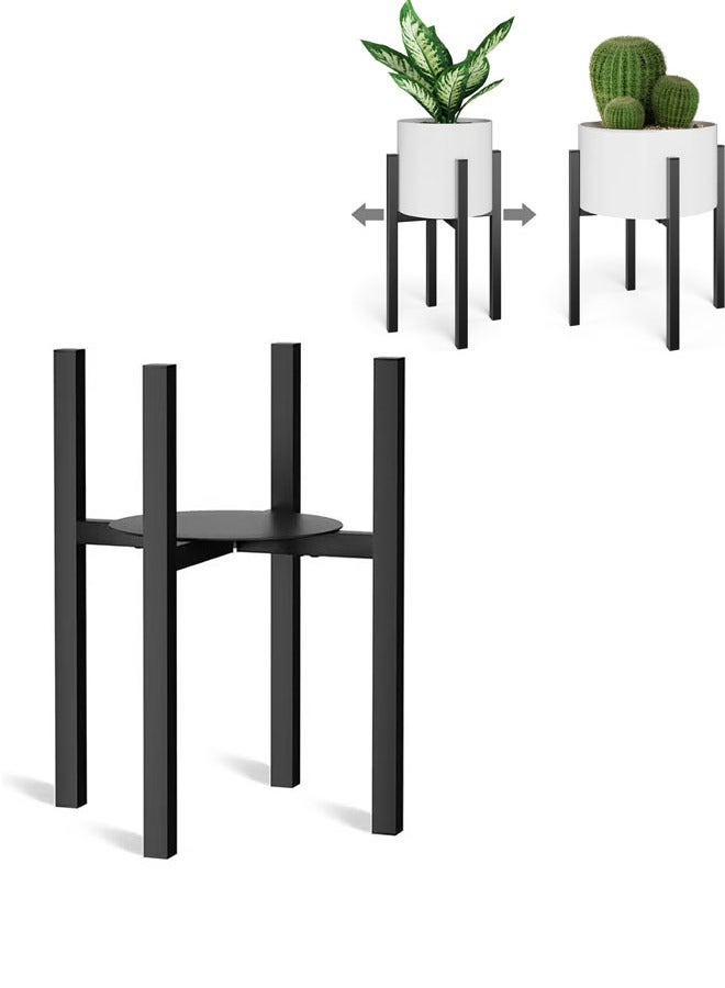 YelaJoy Adjustable Metal Plant Stand Indoor Outdoor - Fits 8 to 12 Inches Pots - Mid Century Modern Planter Stand Single Floor Flower Pot Holder Home Decor for Gardening Gifts - Image 1