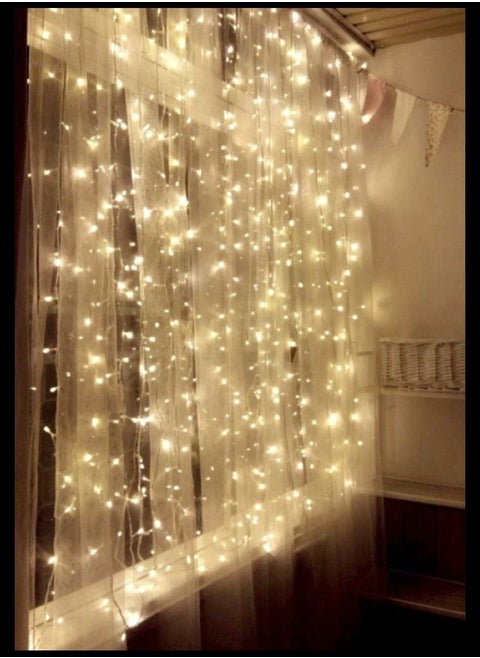 Ramadan Light 23 Meter 300 LED Warm White LED Fairy Light Exterior Waterproof Light For Ramadan Decoration Curtain Light For Home and Outdoor Decoration Light Multimode Operated Light