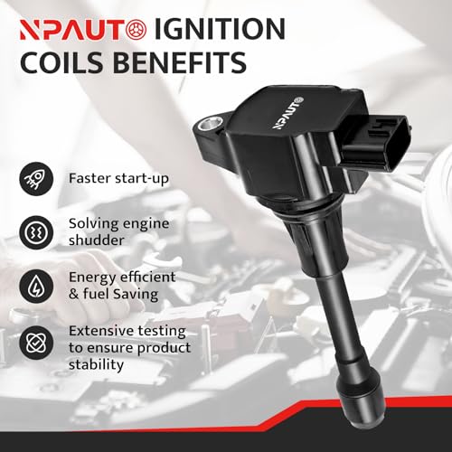 NPAUTO استبدال حزمة ملف الإشعال لسيارات نيسان ألتيما كيوبي روج سنترا فيرسا L4، 2007 2008 2009 2010 2011 2012 2013 2014 2015 2016 2017 2018 2.5L 2.0L 1.8L 1.6L، UF549، مجموعة من 4 - Image 2