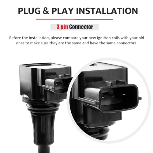 NPAUTO استبدال حزمة ملف الإشعال لسيارات نيسان ألتيما كيوبي روج سنترا فيرسا L4، 2007 2008 2009 2010 2011 2012 2013 2014 2015 2016 2017 2018 2.5L 2.0L 1.8L 1.6L، UF549، مجموعة من 4 - Image 5