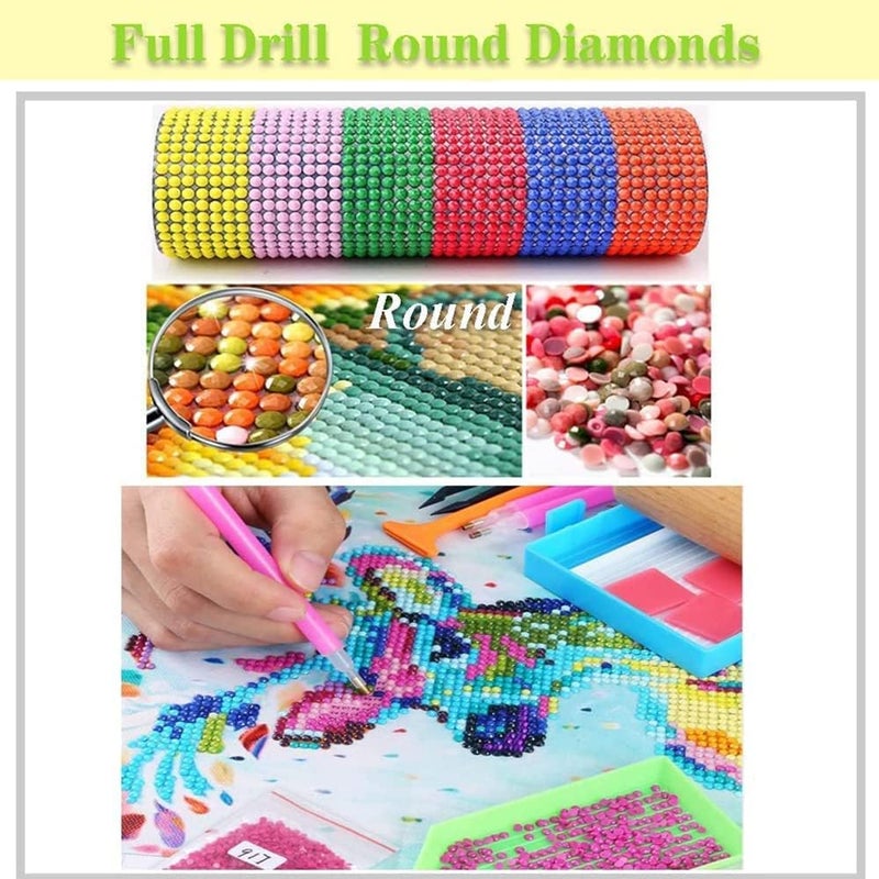 Tiwabb 4 Pack Book Flower Diamond Art Kits for Adults Beginners,Full Round Drill DIY Diamond Painting Kits,Paint by Diamonds Dot Gem Art Crystal Easy,Home Wall Decor 12X16Inch - Image 5
