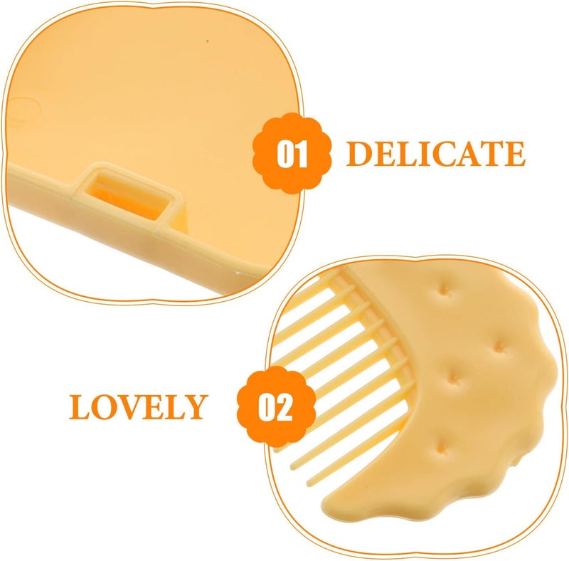 LABRIMP Compact Pocket Makeup Mirror with Comb Mini Travel Size Foldable Cosmetic Mirror for Women Cute Square Yellow Set - Image 3