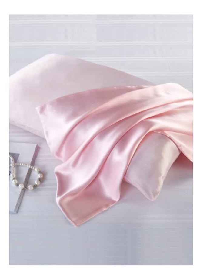 Bukela Natural Pure Mulberry Silk Pillowcase for Hair and Skin, Hypoallergenic, Highest Grade Natural Silk Pillow Case with Hidden Zipper (1pcs,Standard 48x74cm, Pink)  - Image 1
