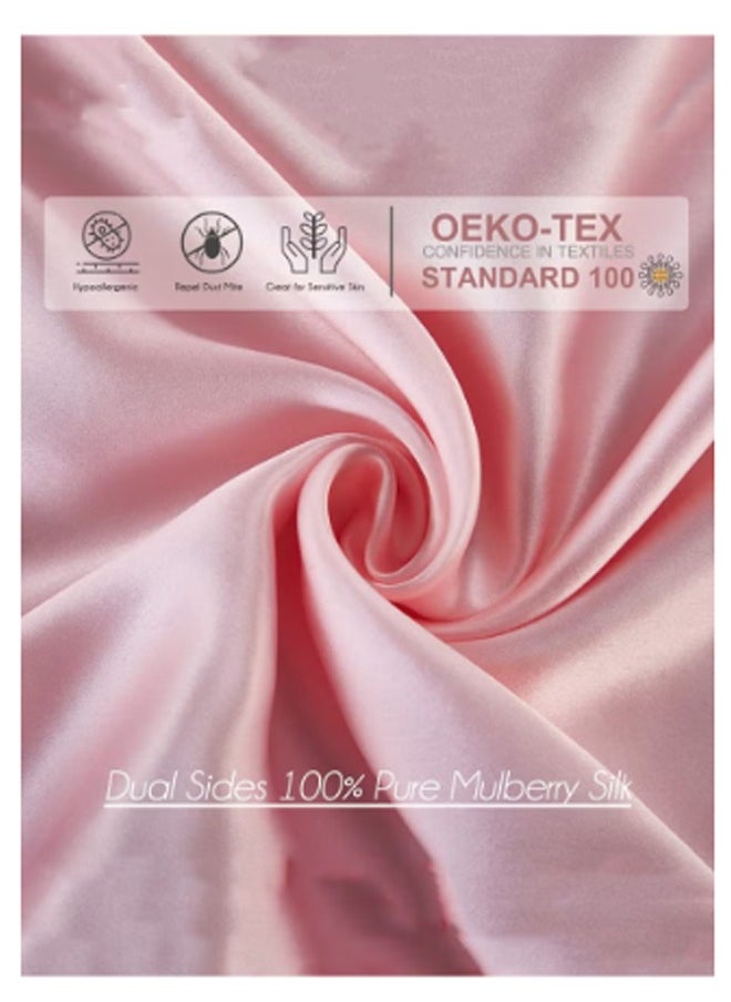 Bukela Natural Pure Mulberry Silk Pillowcase for Hair and Skin, Hypoallergenic, Highest Grade Natural Silk Pillow Case with Hidden Zipper (1pcs,Standard 48x74cm, Pink)  - Image 4