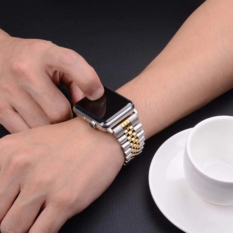 Bluejw Chungming 304 Stainless Steel Replacement Strap for Apple Watch 8/7/6/SE/5/4/3 – Compatible with 38mm 40mm 42mm 44mm Models, Metal Watch Band - Image 4