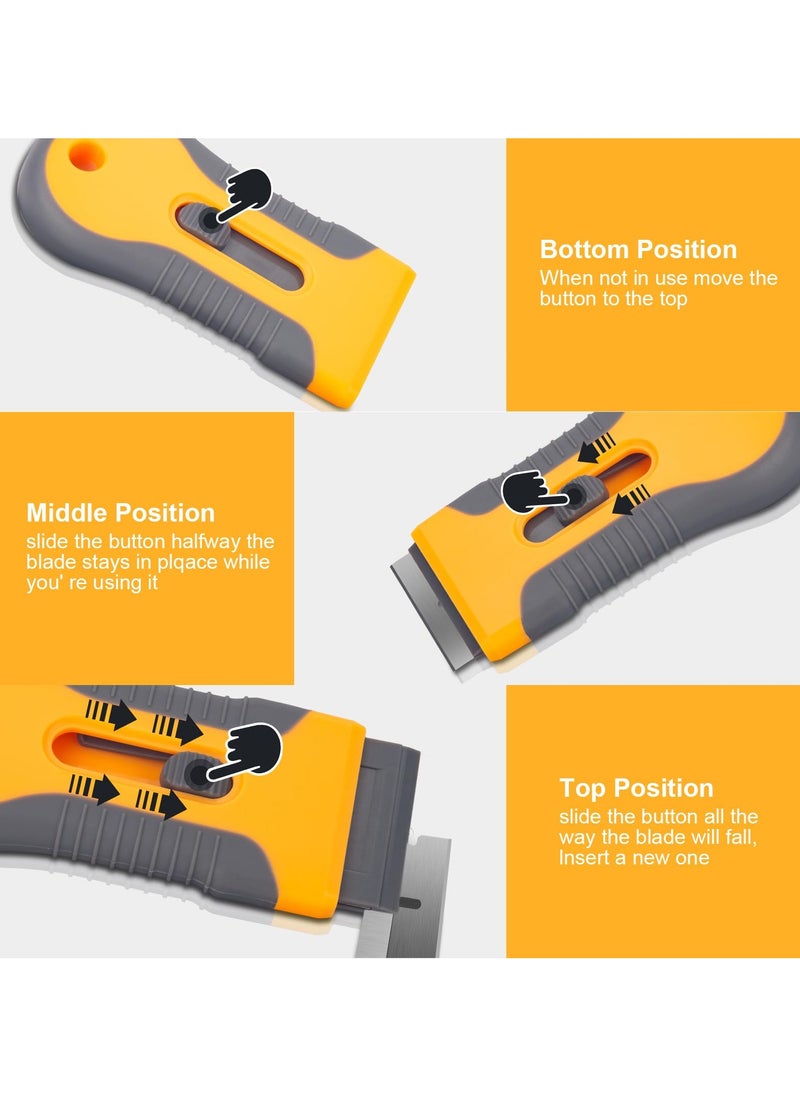 NajmStyle Razor Blade Scraper Tool with 10pcs Extra Blades, Multi-Surface Glass Stove Top Scraper for Paint, Window, Old Label, Decal Sticker, Ceramic Cooktops, Ovens  - Image 2