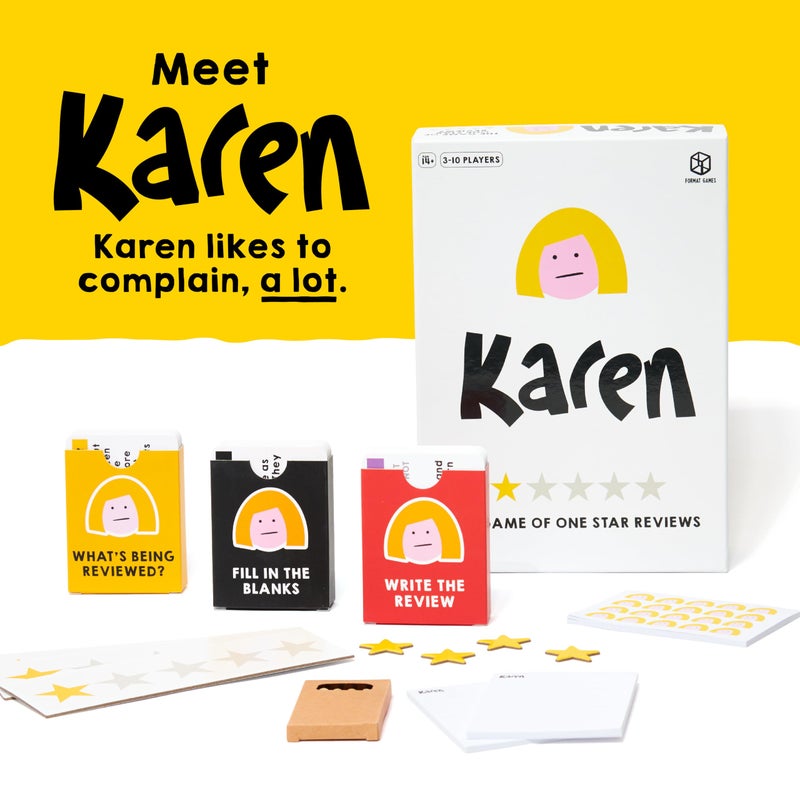 Format Games Karen Party Game  Hilarious Fake Complaints vs Real OneStar Reviews Fun Bluffing Game for Game Night Ages 14 310 Players 4590 Minute Playtime Made by Format Games - Image 3