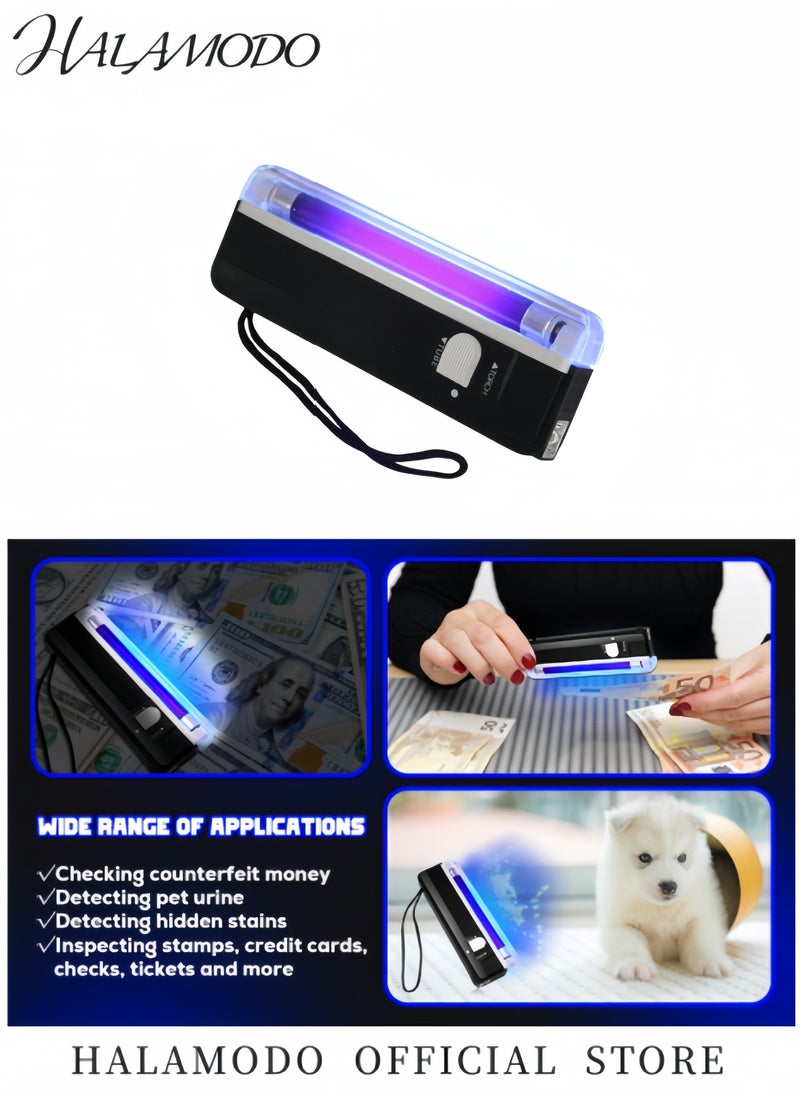 Portable Handheld UV Black Light Torch Blacklight UV Light Money Bill Detector Currency Banknote Checker Cash Detector
