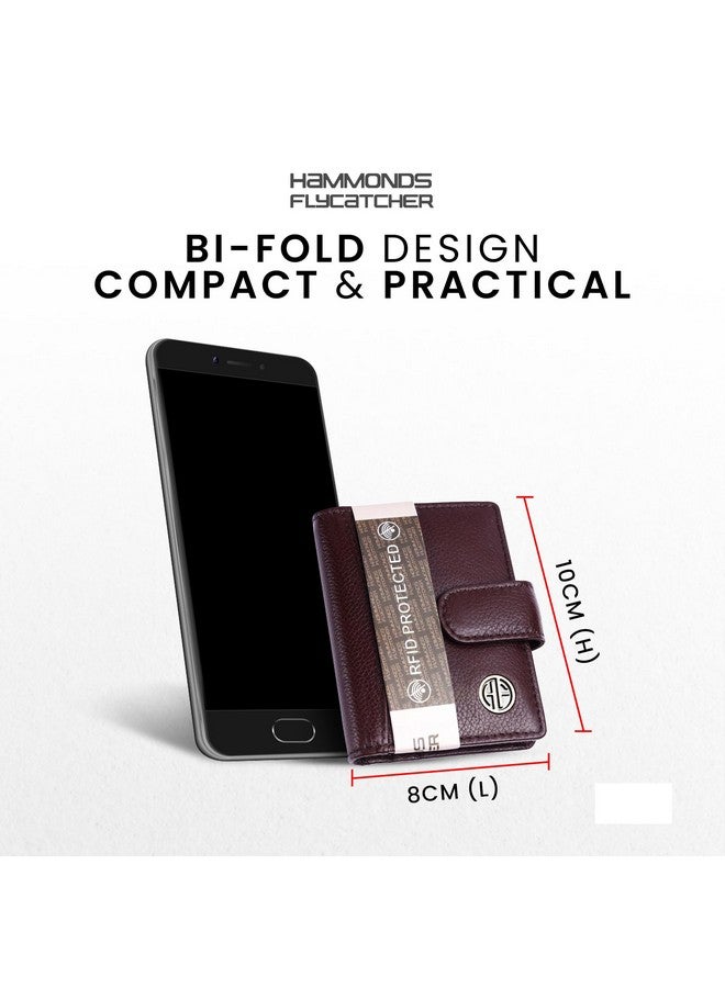 هاموندز فلاي كاتشر حامل بطاقات من الجلد الأصلي HAMMONDS FLYCATCHER للرجال، حامل بطاقات ائتمان، محفظة بطاقات ائتمان رفيعة قابلة للطي ومحمية بتقنية RFID للرجال مع 18 فتحة بطاقة، زر كبس معدني - بني ريدوود - Image 3