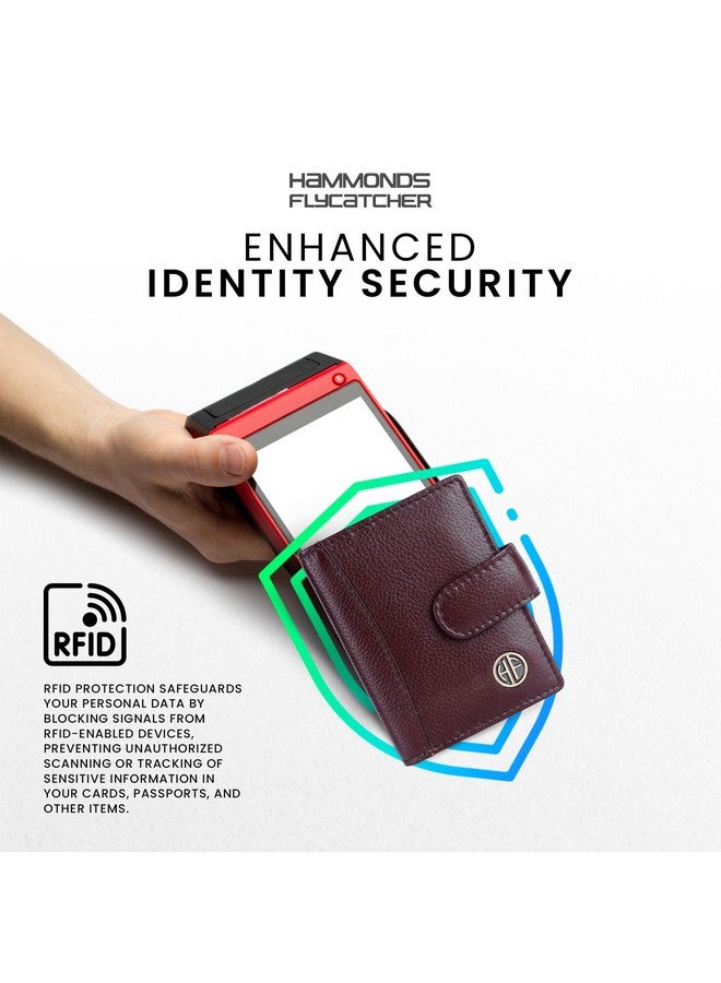  هاموندز فلاي كاتشر حامل بطاقات من الجلد الأصلي HAMMONDS FLYCATCHER للرجال، حامل بطاقات ائتمان، محفظة بطاقات ائتمان رفيعة قابلة للطي ومحمية بتقنية RFID للرجال مع 18 فتحة بطاقة، زر كبس معدني - بني ريدوود - Image 4