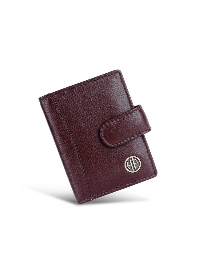  هاموندز فلاي كاتشر حامل بطاقات من الجلد الأصلي HAMMONDS FLYCATCHER للرجال، حامل بطاقات ائتمان، محفظة بطاقات ائتمان رفيعة قابلة للطي ومحمية بتقنية RFID للرجال مع 18 فتحة بطاقة، زر كبس معدني - بني ريدوود - Image 1