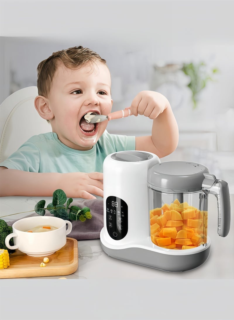 كيلا جهاز تحضير طعام الأطفال ٢٠٢٤، معالج طعام الأطفال بخطوة واحدة، جهاز بخار، خلاط هريس | طبخ وطحن تلقائي | جهاز تحضير هريس طعام الأطفال مع خاصية التنظيف الذاتي | شاشة لمس، أبيض - Image 5