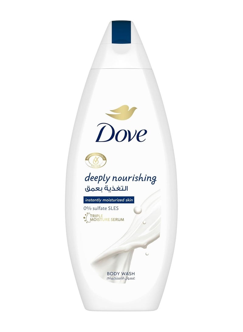 غسول الجسم المغذي بعمق من دوف، لترطيب فوري، أصلي، بدون كبريتات أو بارابين، 250 مل
