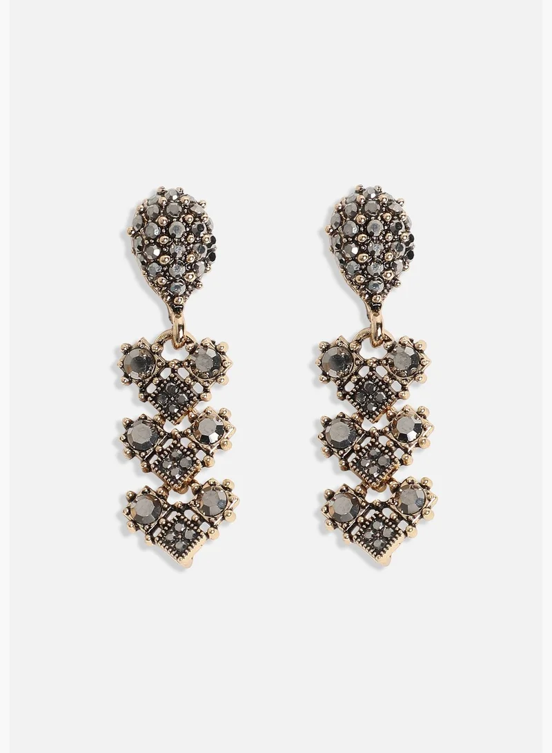 SOHI Gold Plated Designer Stone Party Wear Necklace and Earring Set For Women