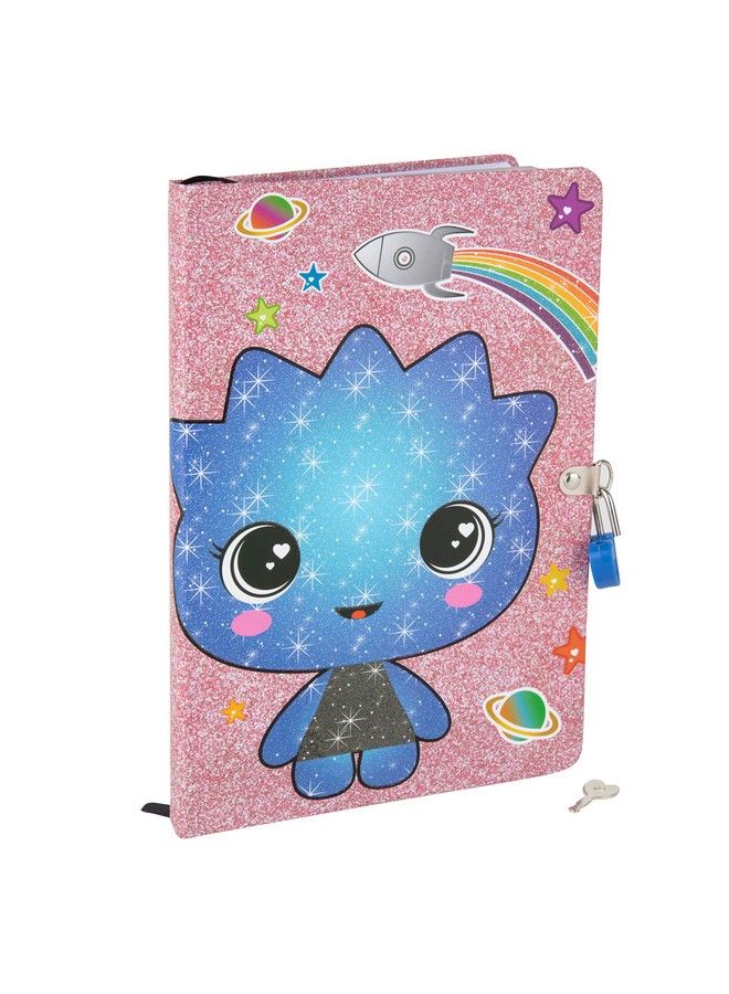 Seven20 Diary For Kids With Lock And Key 160 Pages Sparkly Cute Alien Space Design Hardcover Journal Notebook For Girls And Boys Great Gift For Kids - Image 2