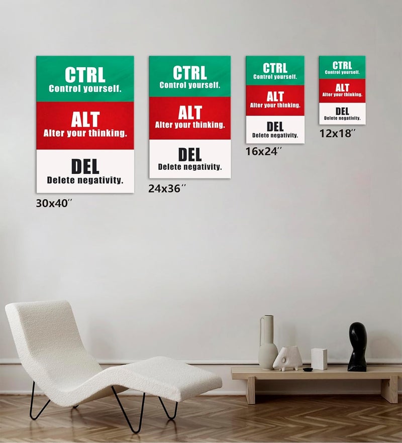 KAWAHONE CTRL+ALT+DEL Motivational Wall Art - Image 4