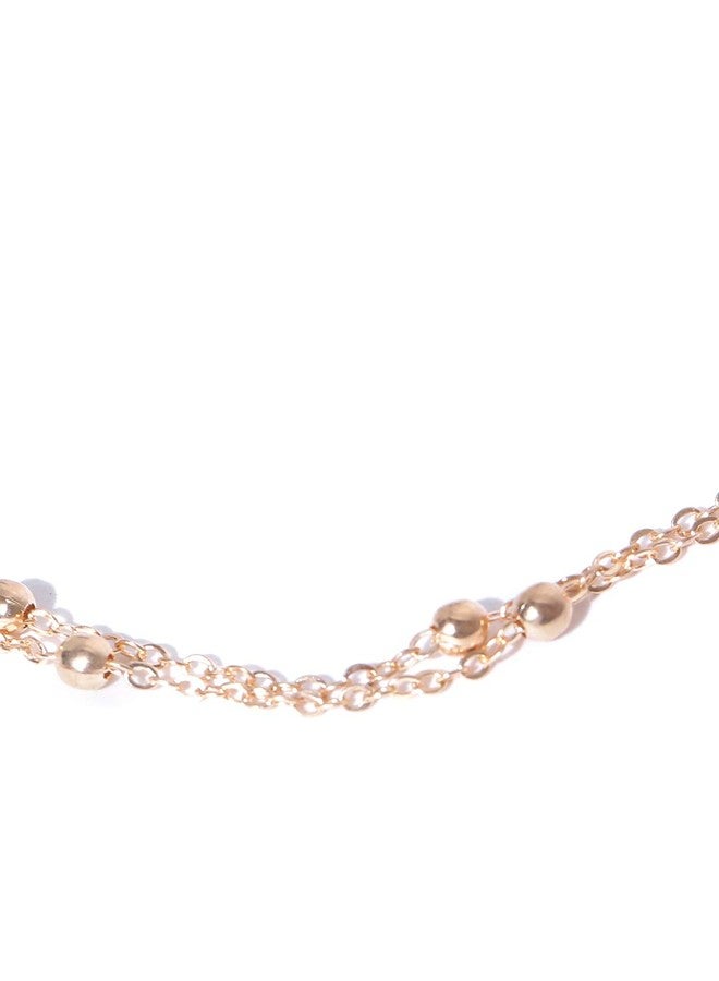 OOMPHelicious Jewellery Gold Beads Multi Layered Fashion Anklet For Women & Girls - Image 3