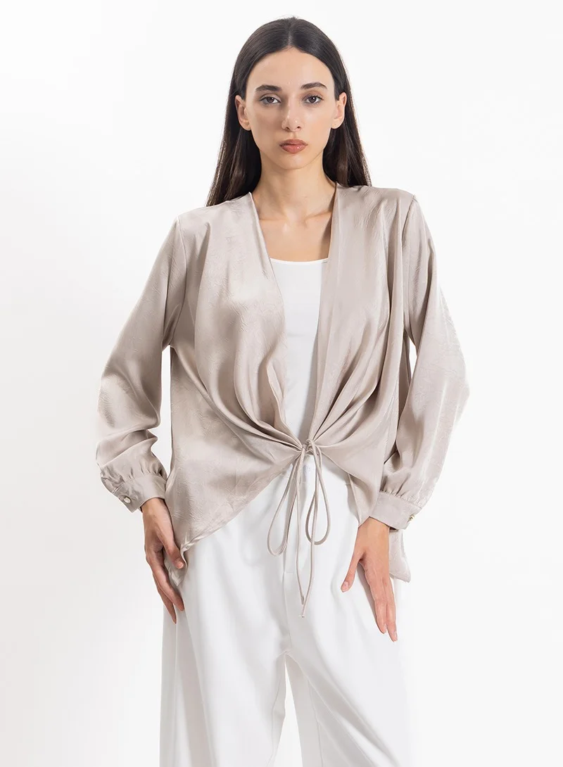شايبس FRONT TIE SATIN TOP