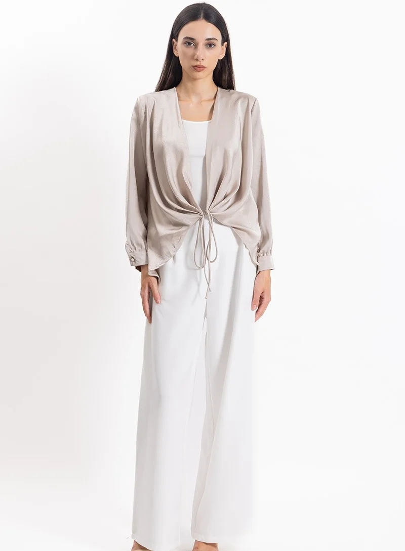 شايبس FRONT TIE SATIN TOP