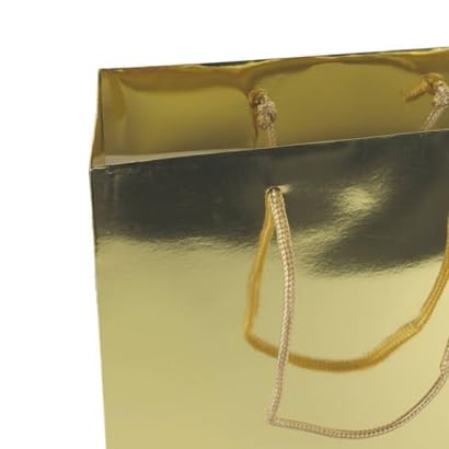 Amit Marketing Foiling Paper Bag with Handle I Plain Paper Carry Bags I for Return Gifting Shopping Packaging Diwali Corporate Event Weddings Birthday Party Festival Presents - L9XW4XH12 Inch (Gold, 20 Pcs) - Image 4