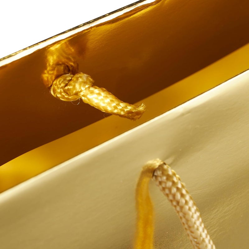Amit Marketing Foiling Paper Bag with Handle I Plain Paper Carry Bags I for Return Gifting Shopping Packaging Diwali Corporate Event Weddings Birthday Party Festival Presents - L9XW4XH12 Inch (Gold, 20 Pcs) - Image 3