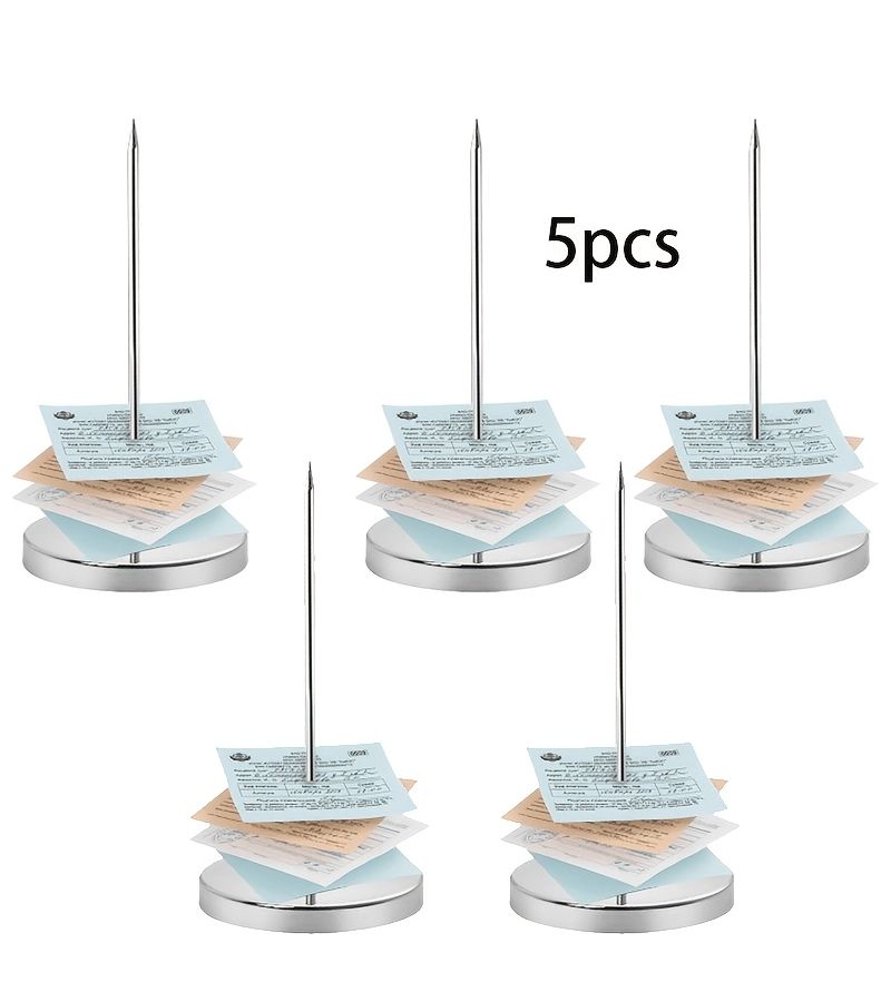 5pcs Ticket Holder For Restaurant Kitchen Bar Receipt Organizer Spike - Image 1