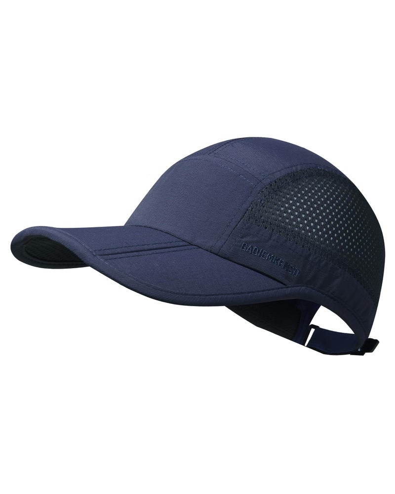 GADIEMKENSD Men Outdoor Hat Reflective Folding Running Sport Hats Summer Cool UPF 50 Sun Unstructured Baseball Caps for Men Women Breathable Light Quick Dry Travel Golf Hat Blue - Image 1