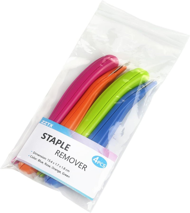 ZZTX 4 PCS Professional Magnetic Staple Remover Puller Staples Remover Staple Removal Tool for School Office Home 4 Colors - Image 2