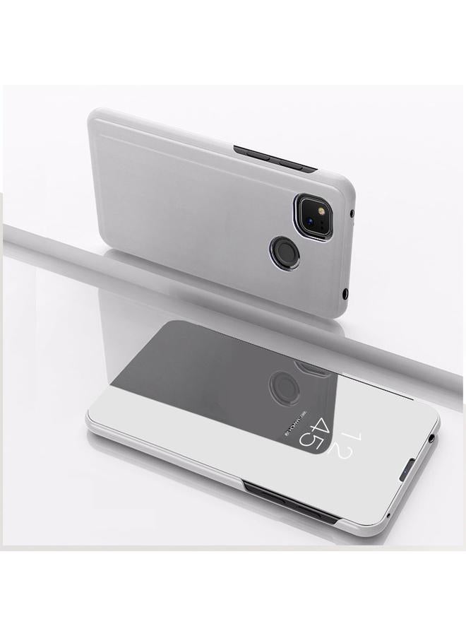 Case For Xiaomi Redmi 9C Plated Mirror Horizontal Flip Leather Case with Holder