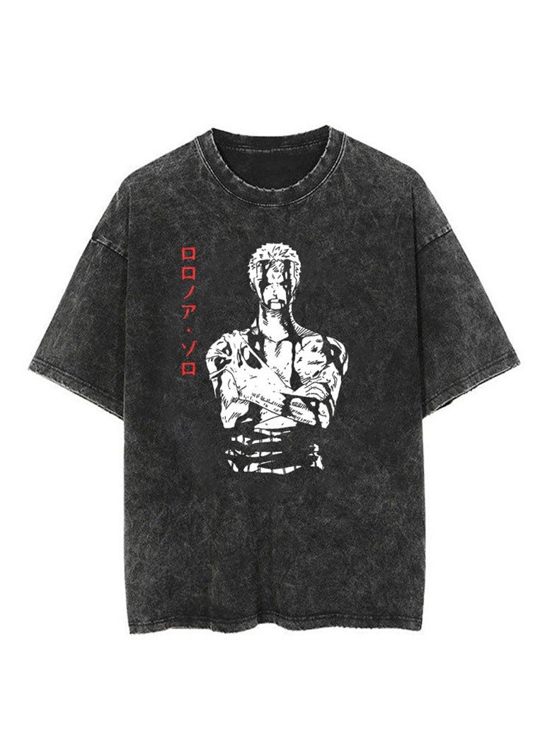 KUYING New One Piece Washed Wax Printed T-shirt  - Image 1