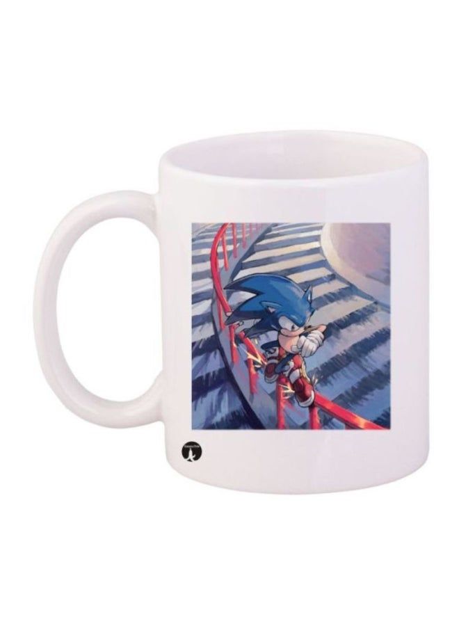 RKN Sonic Video Game Printed Mug White/Blue/Red - Image 2